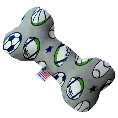 MIRAGE PET PRODUCTS Sports & Stars Canvas Bone Dog Toy 6 in. 1255-CTYBN6